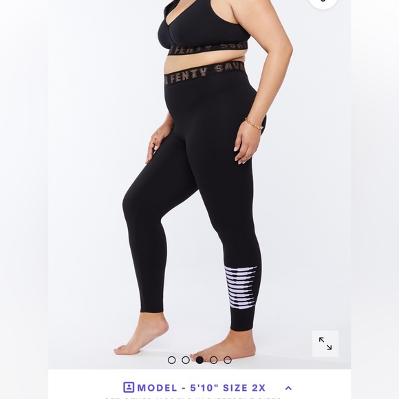 💜SAVAGE X FENTY Forever Jersey leggings Black & Lavender logo - Picture 6 of 11